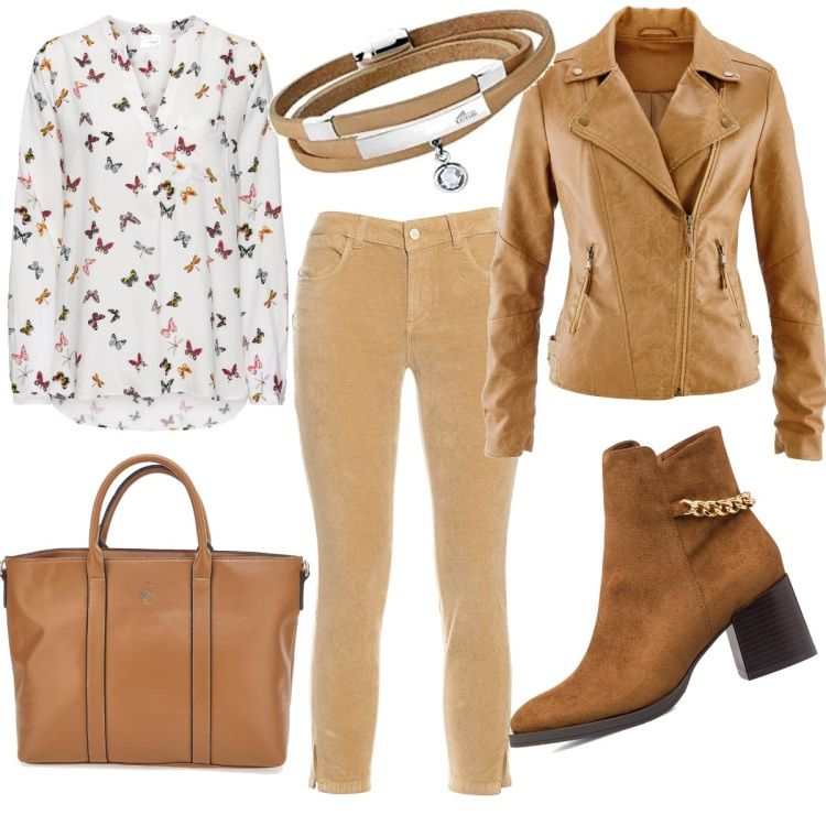 Outfit donna - Total look #1709089. Stile Casual per Ufficio. Abbinamento con bluse, blazer, pantaloni skinny, stivaletti, braccialetti, borse a mano.