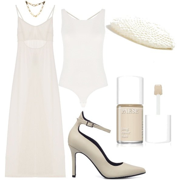 Outfit donna - La sposa. Stile Vintage retrò per Cerimonia. Abbinamento con fondotinta, cappelli e berretti, vestiti lunghi, body, décolleté.
