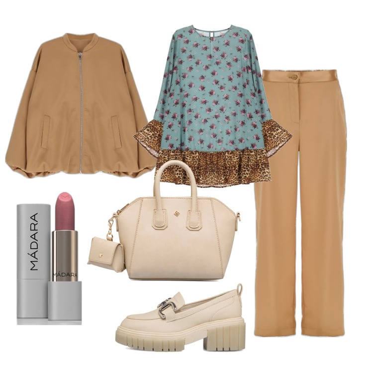Outfit donna - Total look #1711967. Stile Trendy per Tutti i giorni. Abbinamento con rossetti, vestiti corti, giacche, pantaloni, mocassini, borse a mano.