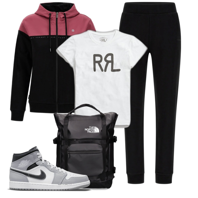 Outfit donna - Rimettersi in forma. Stile Sporty chic per Sport. Abbinamento con sneakers, tute, t-shirt, zaini.