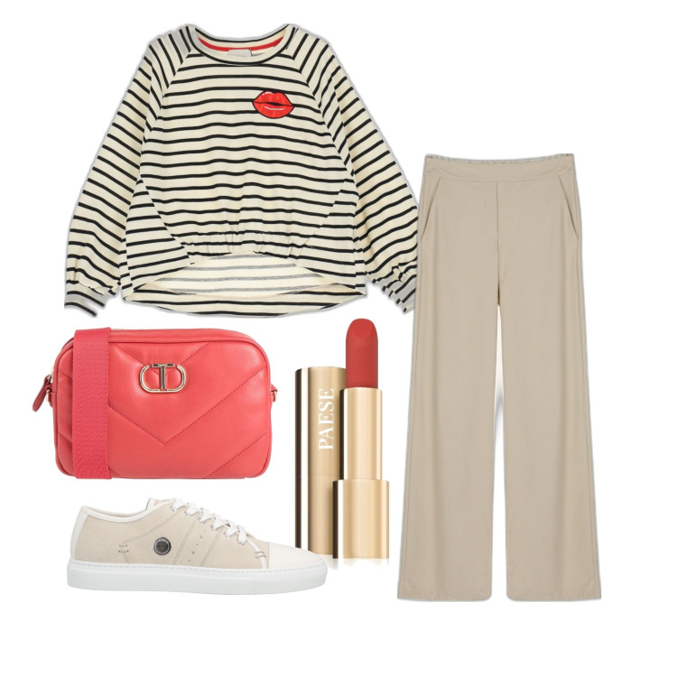 Outfit donna - Ghost outfitter - settembre. Stile Casual per Tutti i giorni. Abbinamento con borse a tracolla, sneakers, rossetti, pantaloni a palazzo, felpe.