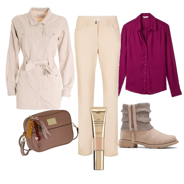 Outfit donna - Arrivato l\'autunno. Stile Casual per Tutti i giorni. Abbinamento con stivaletti, pantaloni, fondotinta, camicie, blazer, borse a tracolla.