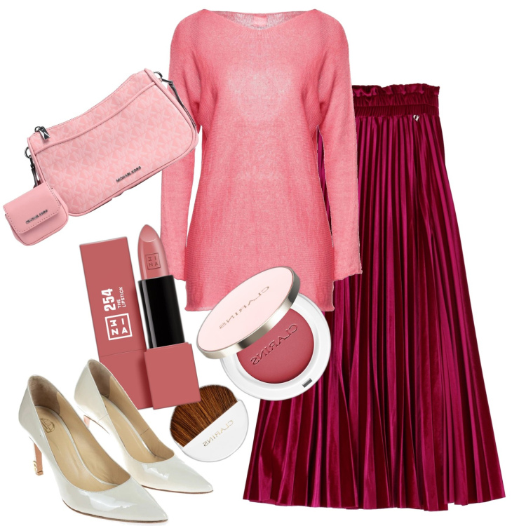 Outfit donna - Il vino rosé - Allure bon ton. Stile Bon Ton per Tutti i giorni. Abbinamento con borse a tracolla, pullovers, rossetti, blush, décolleté, gonne lunghe.