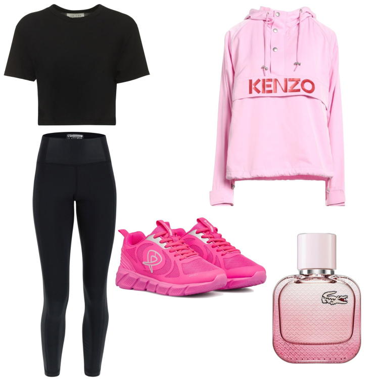 Outfit donna - CamminiAMO. Stile Sporty chic per Sport. Abbinamento con giacche, profumi, leggings sportivo, scarpe sportive, t-shirt.