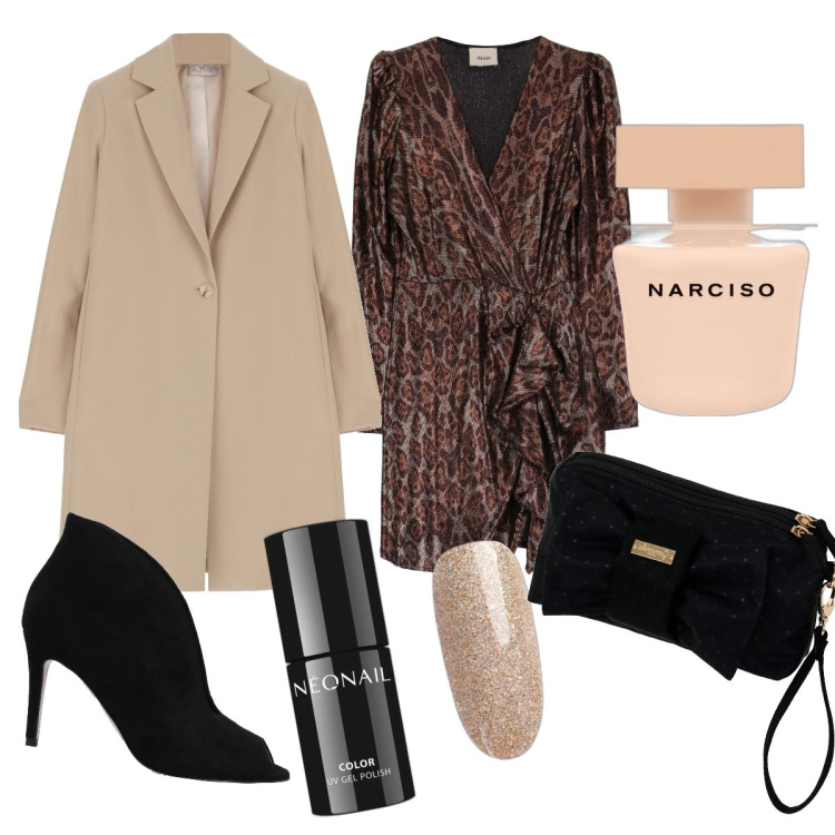 Outfit donna - Bollicine Franciacorta. Stile Casual chic per Tutti i giorni. Abbinamento con stivaletti, profumi, smalti, cappotti, vestiti corti, valigie.