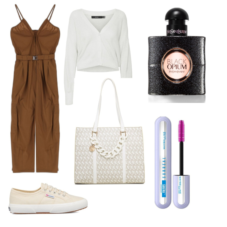Outfit donna - September in the city. Stile Trendy per Tutti i giorni. Abbinamento con profumi, mascara, tute, sneakers, cardigans, borse a spalla.