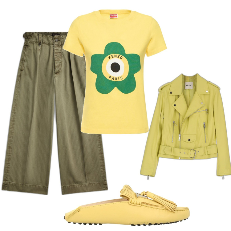 Outfit donna - Shopping con le amiche. Stile Casual chic per Scuola/Università. Abbinamento con mocassini, pantaloni, giacche, t-shirt.
