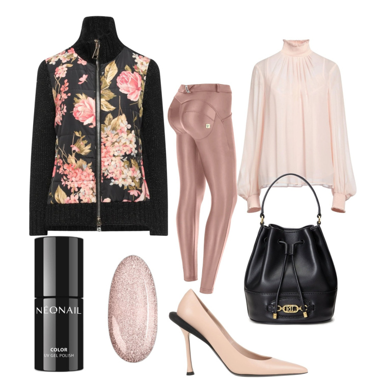 Outfit donna - Stile Franciacorta Saten rosè. Stile Casual chic per Serata fuori. Abbinamento con bluse, giacche, décolleté, smalti, pantaloni skinny, borse a secchiello.