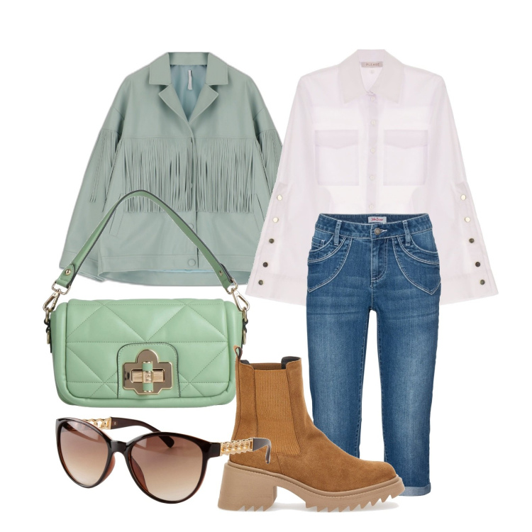 Outfit donna - Ghost outfitter - settembre. Stile Casual chic per Tutti i giorni. Abbinamento con jeans dritti, occhiali da sole, borse a mano, camicie, giacche, stivaletti chelsea.