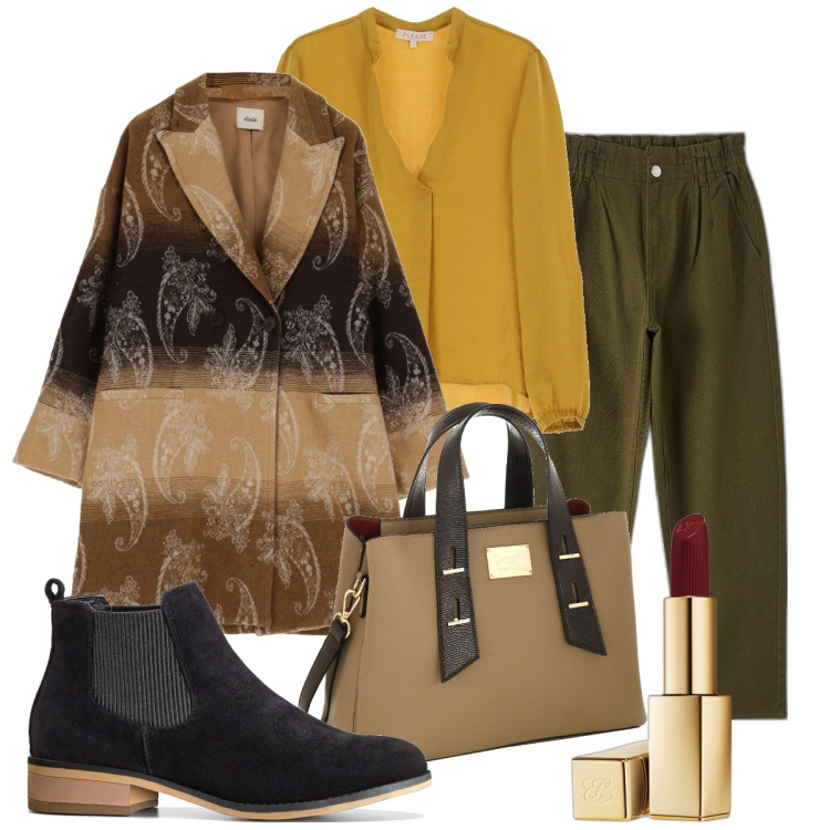 Outfit donna - Bianco fermo. Stile Casual chic per Ufficio. look ideale per Tall. Abbinamento con stivaletti chelsea, rossetti, pantaloni, camicie, cappotti, borse a mano.