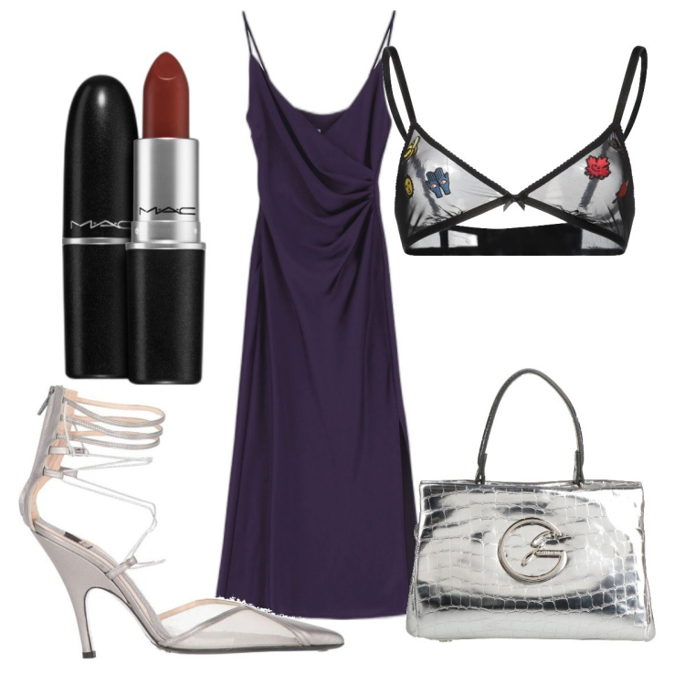 Outfit donna - Sexy con lui. Stile Sexy per Serata fuori. Abbinamento con reggiseni, borse a mano, décolleté, rossetti, vestiti midi/longuette.