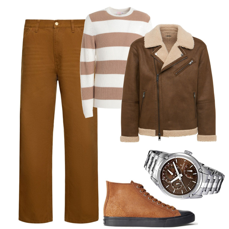 Outfit uomo - Total look #1715750. Stile Casual per Tutti i giorni. Abbinamento con pullovers, sneakers, giacche, orologi, pantaloni.