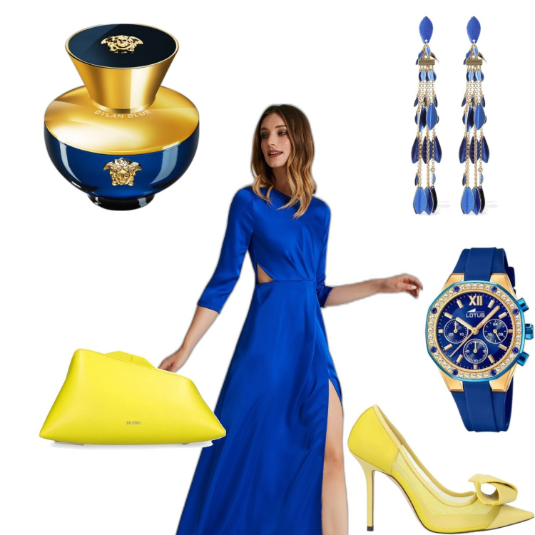 Outfit donna - Total look #1716122. Stile Glamour per Serata fuori. look ideale per Tall. Abbinamento con décolleté, profumi, vestiti lunghi, orecchini, pochette, orologi.