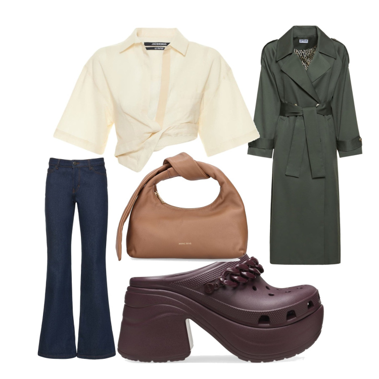Outfit donna - Jeans che non deludono. Stile Casual chic per Tutti i giorni. Abbinamento con zoccoli, jeans bootcut, camicie, trench, borse a mano.