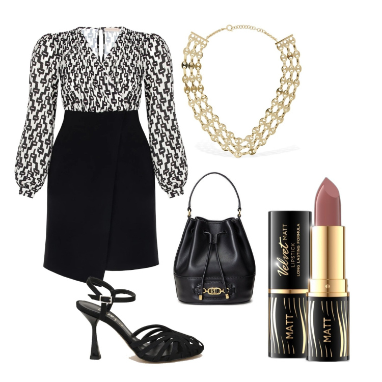 Outfit donna - All day along. Stile Casual chic per Tutti i giorni. look ideale per Tall. Abbinamento con rossetti, vestiti a tubino, sandali in pelle, borse a secchiello, collane.