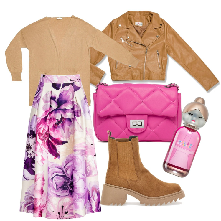 Outfit donna - Ghost outfitter - settembre. Stile Trendy per Tutti i giorni. Abbinamento con profumi, gonne lunghe, cappotti, cardigans, borse a tracolla, stivaletti chelsea.