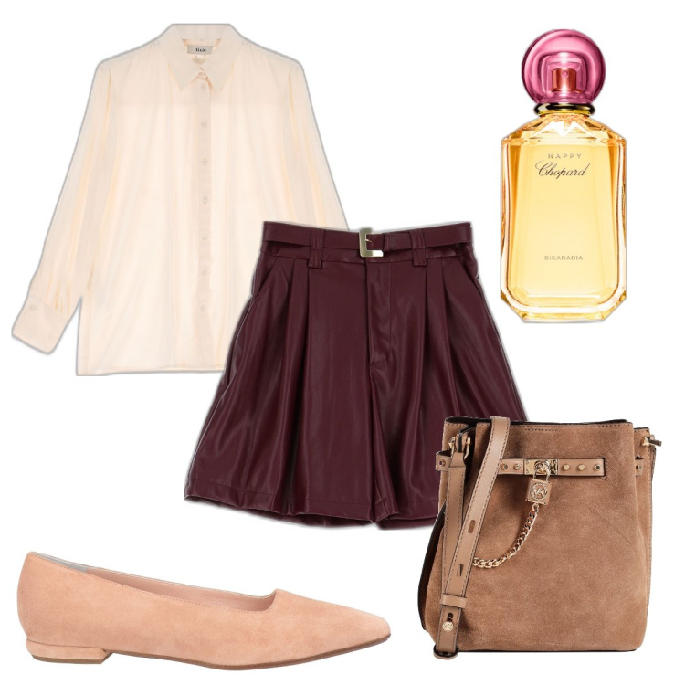 Outfit donna - Total look #1716672. Stile Trendy per Tutti i giorni. Abbinamento con borse a tracolla, ballerine, profumi, bermuda, camicie.