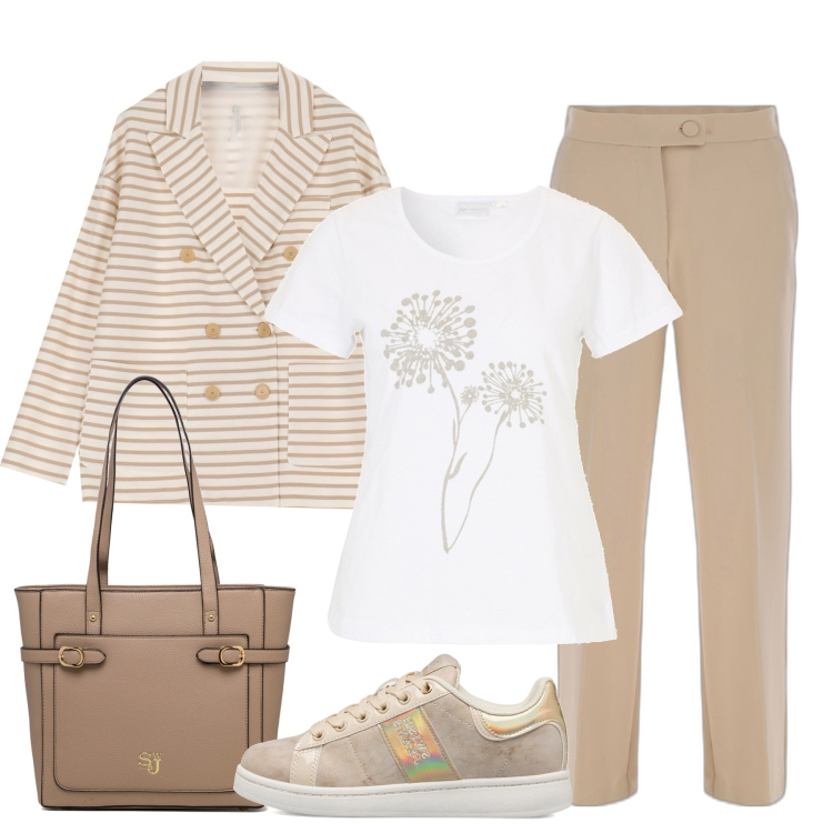 Outfit donna - Di giorno con stile. Stile Casual chic per Tutti i giorni. Abbinamento con t-shirt, pantaloni, giacche, sneakers, borse a spalla.