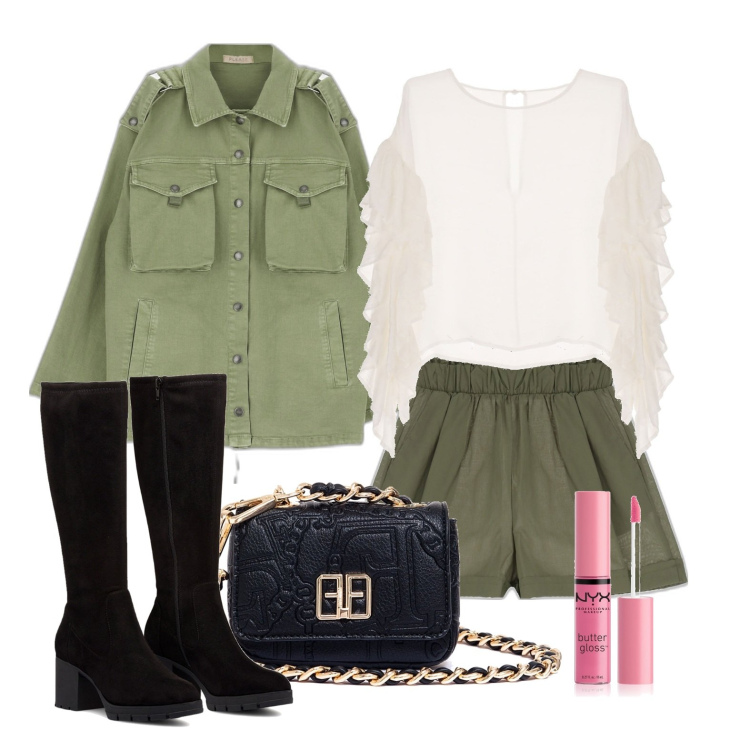 Outfit donna - Ghost outfitter - settembre. Stile Casual chic per Tutti i giorni. Abbinamento con gloss, maglieria, shorts, giacche, marsupi, stivali.