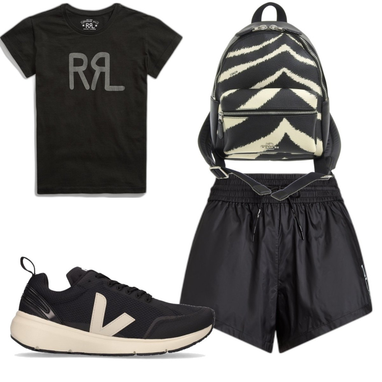 Outfit donna - Total look #1718094. Stile Basic per Sport. Abbinamento con zaini, t-shirt, minigonne, sneakers.