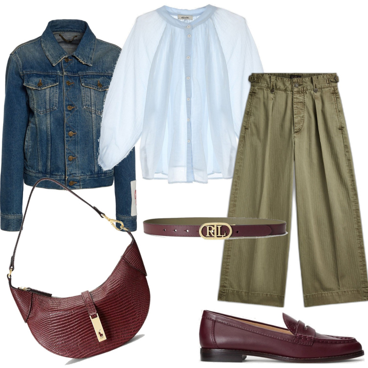 Outfit donna - La borsa perfetta. Stile Casual chic per Tutti i giorni. Abbinamento con pantaloni, mocassini, cinture, borse a spalla, camicie, giacche.