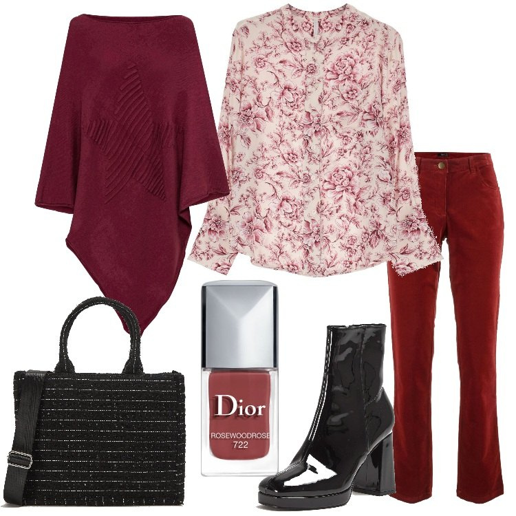 Outfit donna - Ecco l\'autunno. Stile Romantica per Tutti i giorni. Abbinamento con pantaloni, cappotti, smalti, stivaletti, shopping bag, camicie.