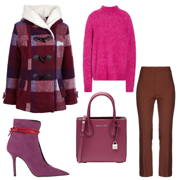 Outfit donna - Il tronchetto chic. Stile Casual chic per Ufficio. Abbinamento con blazer, pantaloni, stivaletti, borse a mano, maglieria.