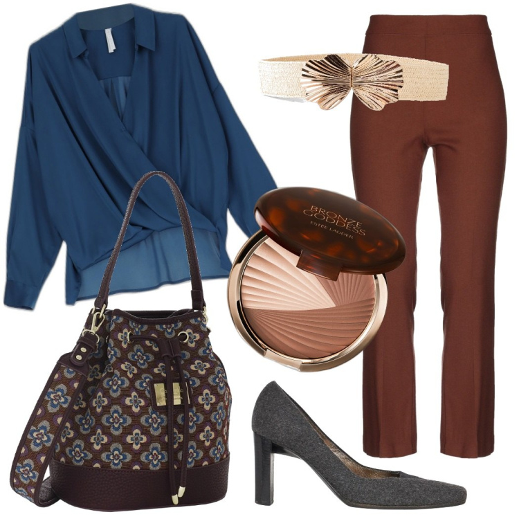 Outfit donna - Il secchiello stile etnico. Stile Etnico per Ufficio. Abbinamento con cinture, pantaloni, décolleté, terre, camicie, borse a secchiello.