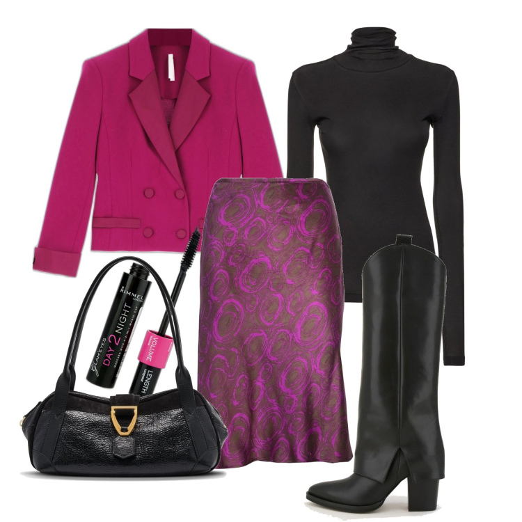 Outfit donna - Ghost outfitter - settembre. Stile Trendy per Tutti i giorni. Abbinamento con gonne longuette, mascara, blazer, stivali, borse a spalla, top.