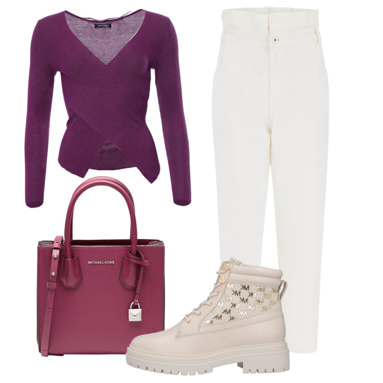 Outfit donna - Tutti i giorni casual. Stile Casual per Tutti i giorni. Abbinamento con stivaletti, borse a mano, jeans, maglieria.