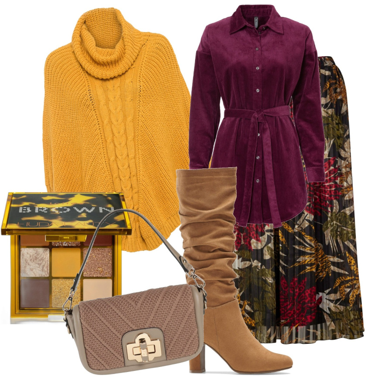 Outfit donna - Ispirazioni bohemien per l\'autunno. Stile Boho per Tutti i giorni. Abbinamento con camicie, cappotti, gonne lunghe, stivali, borse a mano, ombretti.