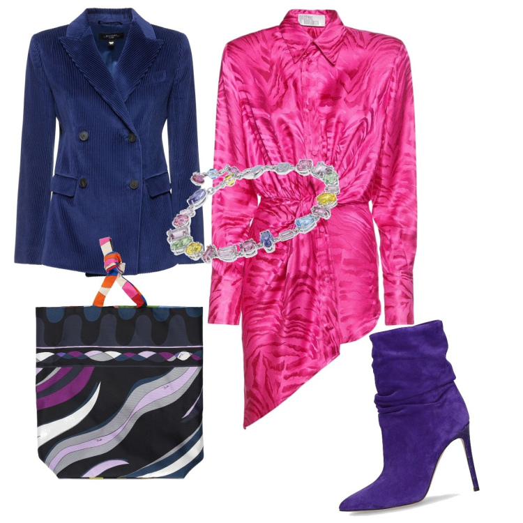 Outfit donna - Total look #1720635. Stile Chic per Serata fuori. Abbinamento con cappotti, shopping bag, stivaletti, vestiti, braccialetti.