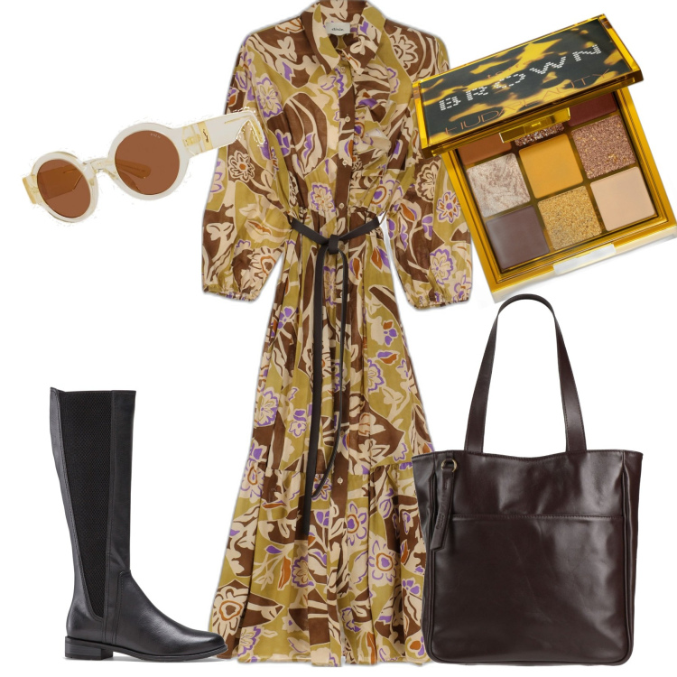 Outfit donna - Boho per l\'autunno che verrà. Stile Boho per Tutti i giorni. Abbinamento con stivali sopra il ginocchio, borse a spalla, ombretti, vestiti midi/longuette, occhiali da sole.