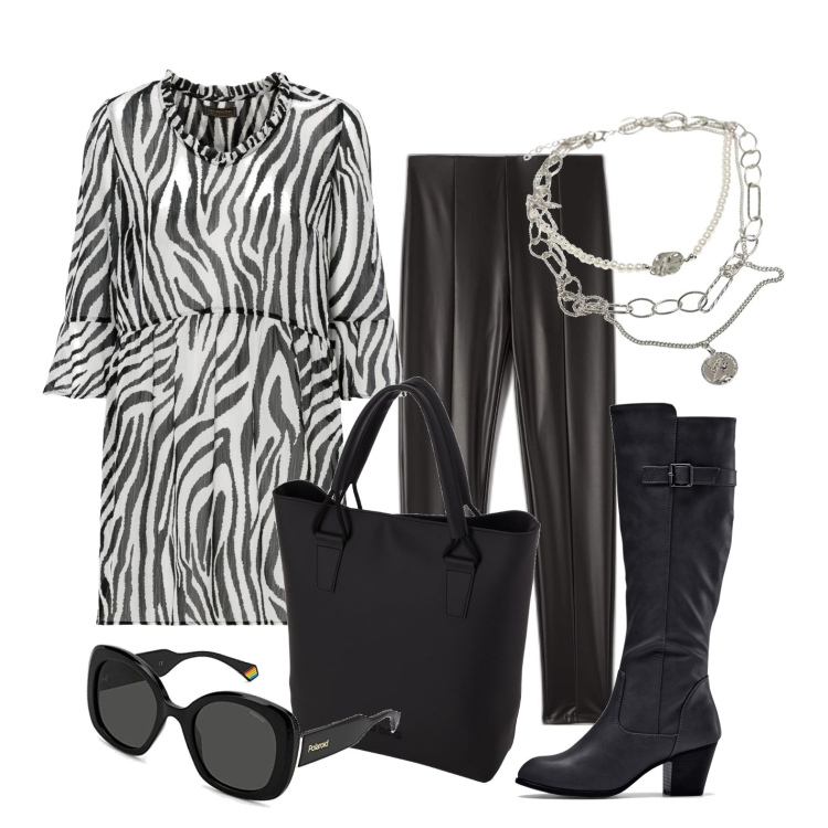 Outfit donna - Ghost outfitter - settembre. Stile Trendy per Tutti i giorni. Abbinamento con stivali, bluse, leggings, borse a spalla, occhiali da sole, ciondoli.