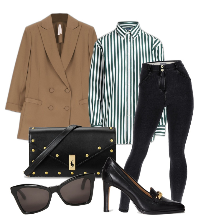 Outfit donna - Ghost outfitter - settembre. Stile Trendy per Tutti i giorni. Abbinamento con cappotti, jeggings, camicie, décolleté, clutch, occhiali da sole.