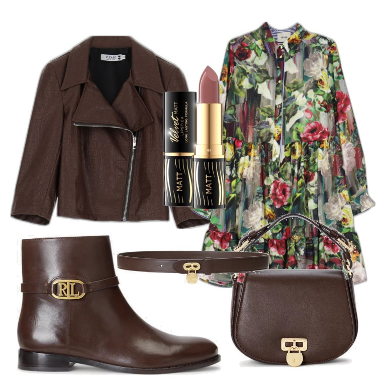 Outfit donna - Total look #1721915. Stile Boho per Tutti i giorni. Abbinamento con rossetti, blazer, vestiti corti, borse a tracolla, stivaletti, cinture.