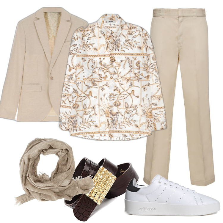 Outfit uomo - Prendi e vai!. Stile Urban per Cerimonia. Abbinamento con camicie, giacche, sciarpe, sneakers, pantaloni, cinture.