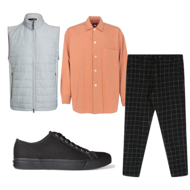Outfit uomo - Total look #1722335. Stile Casual per Tutti i giorni. Abbinamento con camicie, pantaloni, sneakers, piumini.