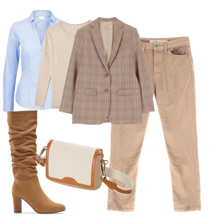 Outfit donna - September. Stile Casual chic per Tutti i giorni. Abbinamento con camicie, stivali, maglieria, pantaloni skinny, giacche, borse a spalla.