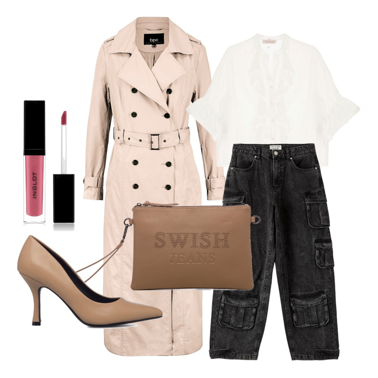 Outfit donna - Ghost outfitter - settembre. Stile Casual chic per Tutti i giorni. Abbinamento con trench, rossetti, jeans, camicie, décolleté, borse a tracolla.