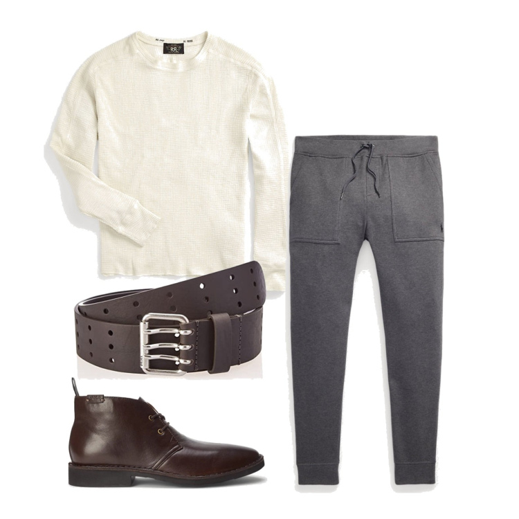 Outfit uomo - Ghost outfitter - settembre. Stile Casual per Tutti i giorni. Abbinamento con maglieria, pantaloni, stivali e stivaletti, cinture.