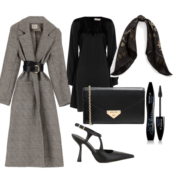 Outfit donna - L’eleganza in trench. Stile Bon Ton per Tutti i giorni. Abbinamento con borse a mano, mascara, vestiti midi/longuette, foulard, trench, décolleté.