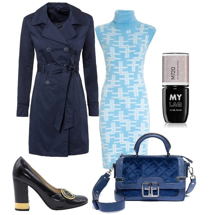 Outfit donna - il trench perfetto per l\'autunno. Stile Trendy per Tutti i giorni. Abbinamento con trench, décolleté, smalti, borse a spalla, vestiti midi/longuette.