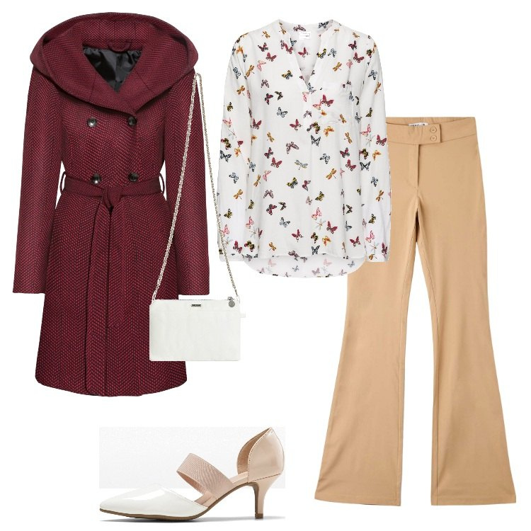 Outfit donna - Total look #1726135. Stile Chic per Cerimonia. Abbinamento con bluse, cappotti, décolleté, pantaloni, clutch.