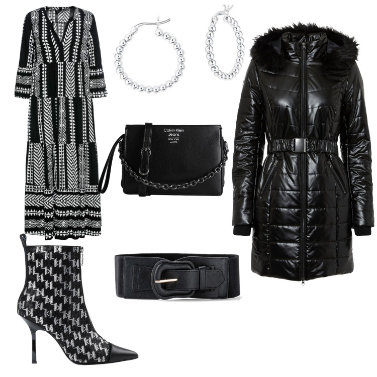 Outfit donna - Autunno alle porte. Stile Urban per Ufficio. Abbinamento con vestiti lunghi, cinture, giacche, borse a mano, stivaletti, orecchini.