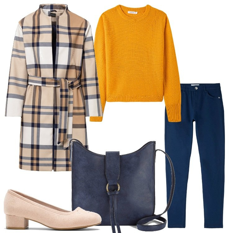 Outfit donna - Bantoa Mid-Season Sale. Stile Basic per Ufficio. Abbinamento con décolleté, cappotti, borse a tracolla, maglieria, pantaloni.