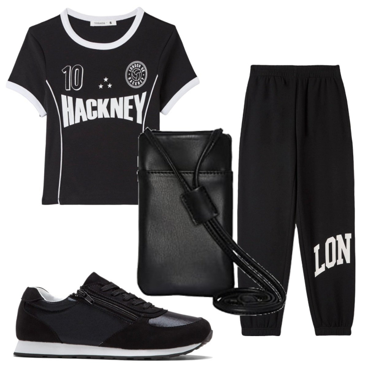 Outfit donna - Total look #1728055. Stile Basic per Sport. Abbinamento con sneakers, pantaloni, t-shirt sportive, borse sportive.