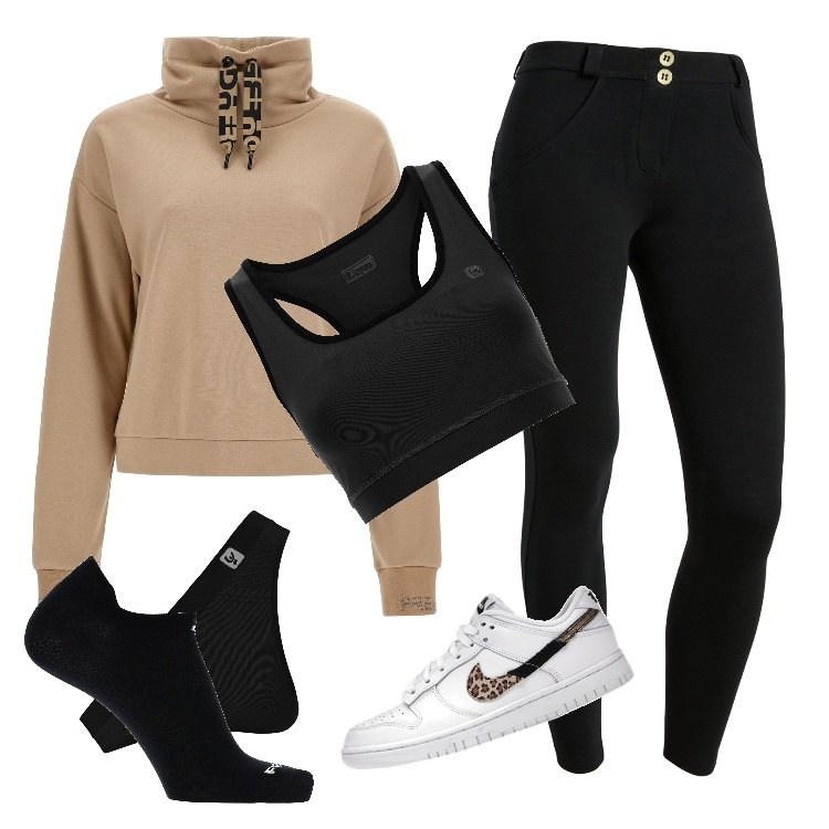 Outfit donna - Total look #1728480. Stile Sporty chic per Tutti i giorni. Abbinamento con sneakers, calzini, perizomi, maglieria, reggiseni, pantaloni skinny.