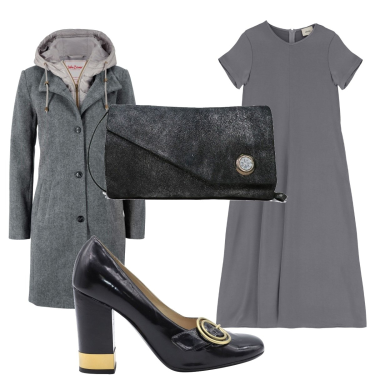 Outfit donna - Total look #1729592. Stile Minimal per Tutti i giorni. Abbinamento con cappotti, décolleté, borse a spalla, vestiti midi/longuette.