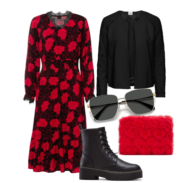 Outfit donna - Ghost outfitter - settembre. Stile Trendy per Tutti i giorni. Abbinamento con blazer, stivaletti, vestiti, portafogli, occhiali da sole.